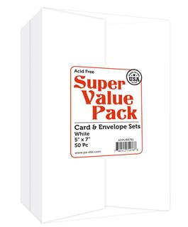 Paper Accents Super Value Card & Envelope Pack White 5X7" | Paper Accents