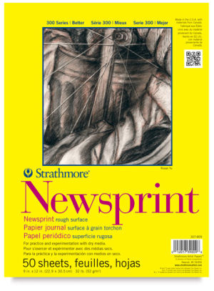 Strathmore 300 Series Newsprint Pad - Rough, 50 Sheets, 9x12'' | Strathmore