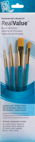 Real Value Brush Set 9171 4-Piece Gold Taklon | Princeton Art & Brush Co