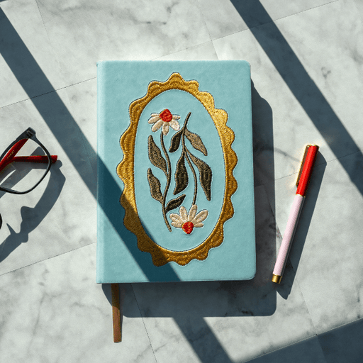 Daisy Frame Hardbound Embroidered Notebook - Art Department LLC