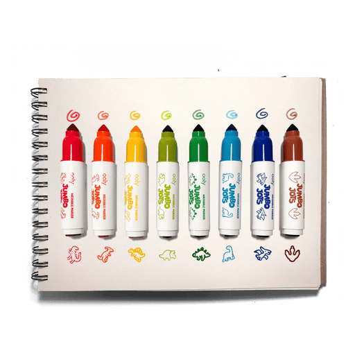 Jumbo Jots Dual Tip Dinosaur Stamp Markers - Set of 8 - Art Department LLC