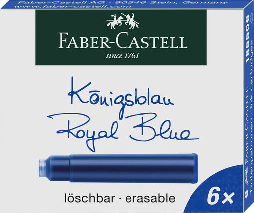 Fountain Pen Ink Cartridges, Box of 6, Royal Blue