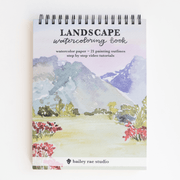 Landscape Watercoloring Book - Outlines with Video Tutorials - Art Department LLC