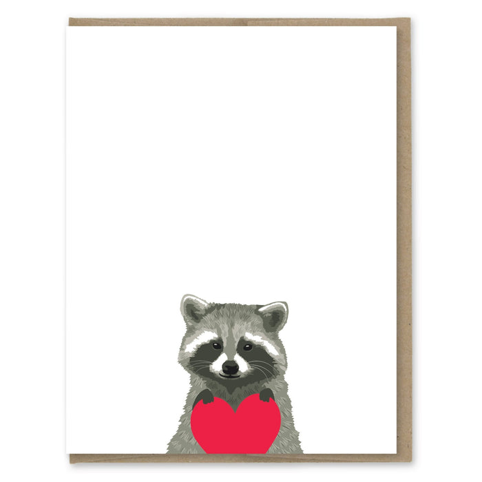 Raccoon Heart Blank Note Card - Art Department LLC