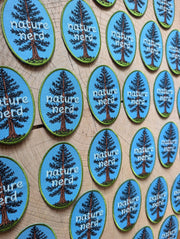 Iron-on patch | nature nerd - embroidered Pine tree applique - Art Department LLC