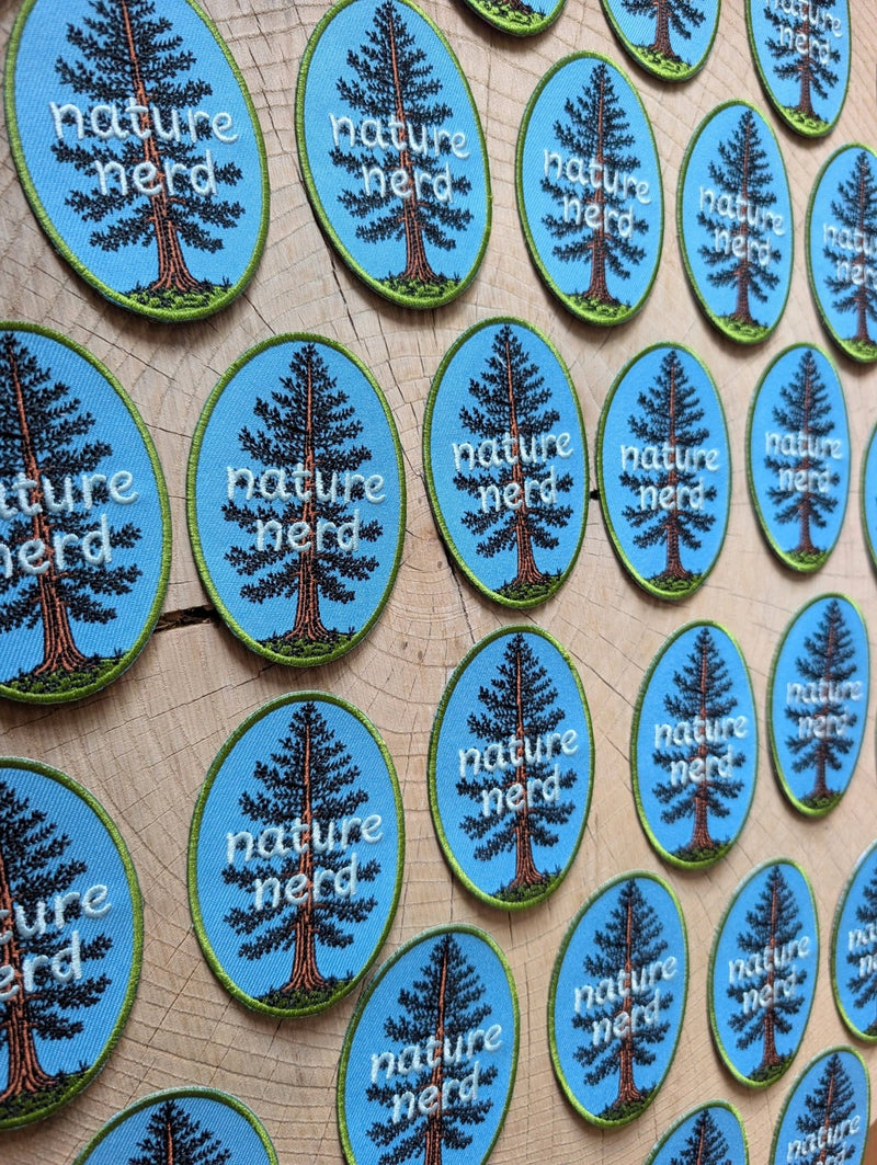 Iron-on patch | nature nerd - embroidered Pine tree applique - Art Department LLC