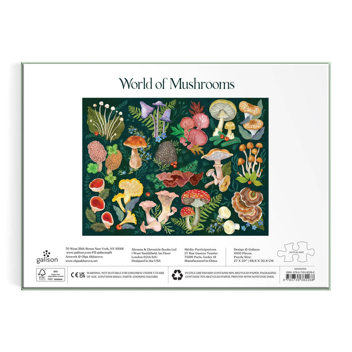 World of Mushrooms 1000 Piece Puzzle - Art Department LLC