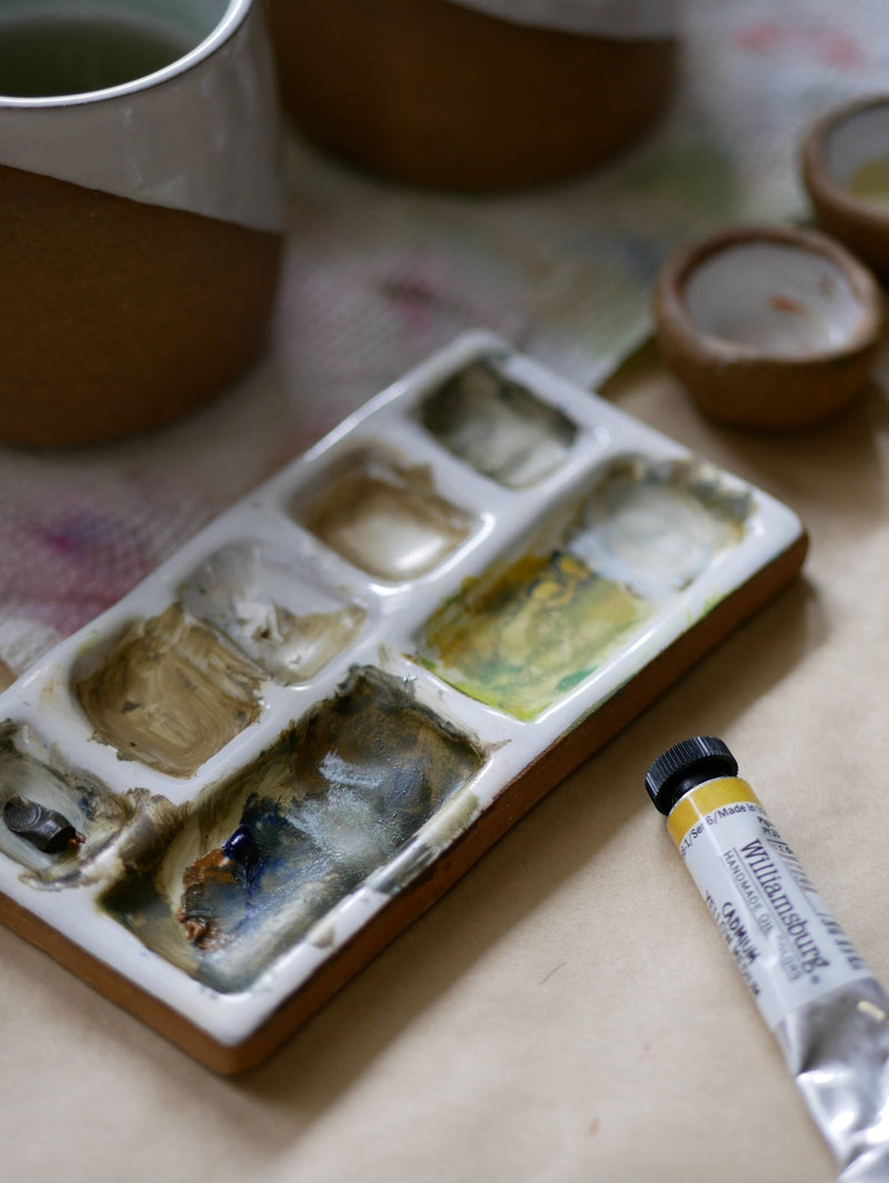 7 - Pan Ceramic Artist Paint Palette - Watercolor Supplies - Art Department LLC
