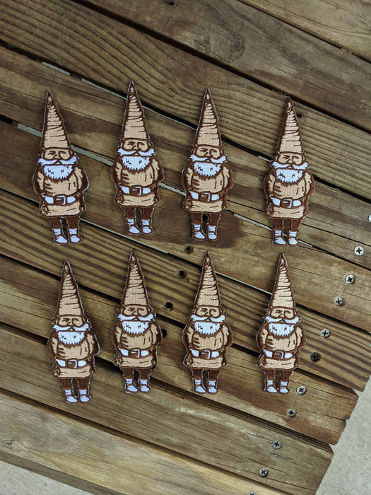 Iron-on patch | gnome - brown & tan 4.5" x 1.6"