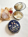 Floral Embroidered Round Jewelry Box With Mirror - Art Department LLC