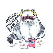 Neurodivergent Raccoon Vinyl Sticker - Art Department LLC