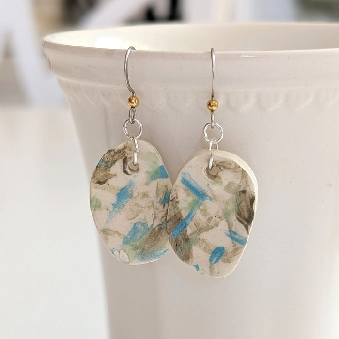 Handmade Ceramic Earrings – Painterly Abstracts - Art Department LLC