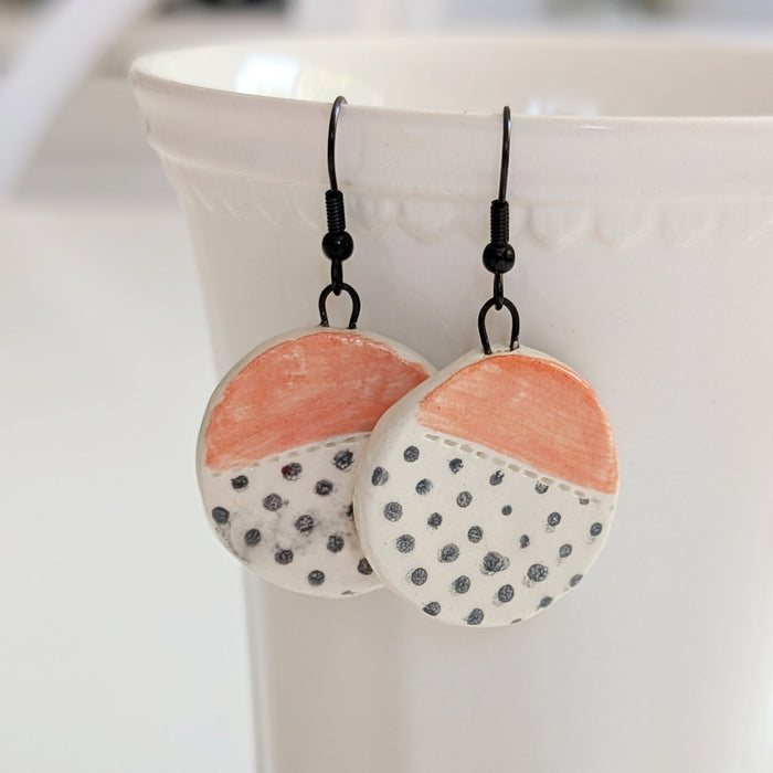 Handmade Ceramic Earrings – Dots & Color - Art Department LLC