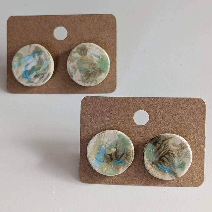 Handmade Ceramic Painterly Studs - Art Department LLC