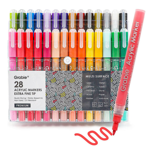 Extra Fine Tip Acrylic Paint Marker Set of 28 - Art Department LLC