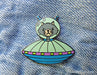 Cat Alien UFO, Feline Spaceship Spacecraft Enamel Pin - Art Department LLC
