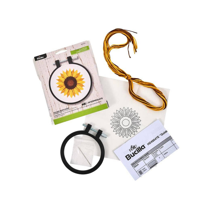Embroidery Kit - Golden Sunflower - Art Department LLC
