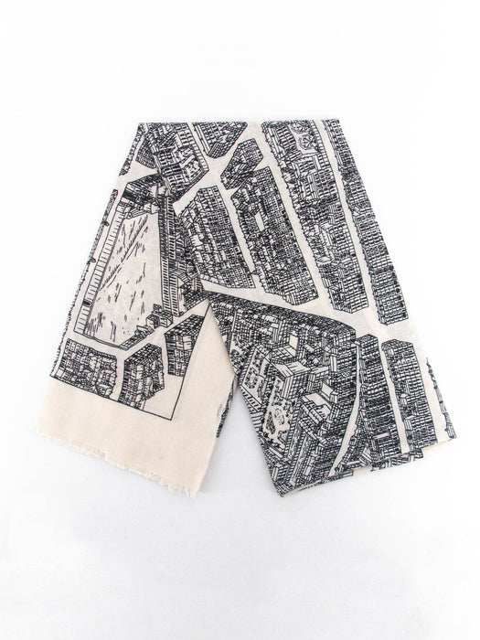 Shelby Lightweight Scarf - Black & White Architecture Design - Art Department LLC