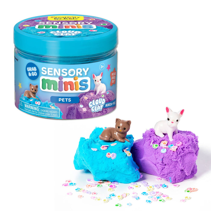 Sensory Mini Play Kit Jar with Cloud Clay: Pets Theme - Art Department LLC