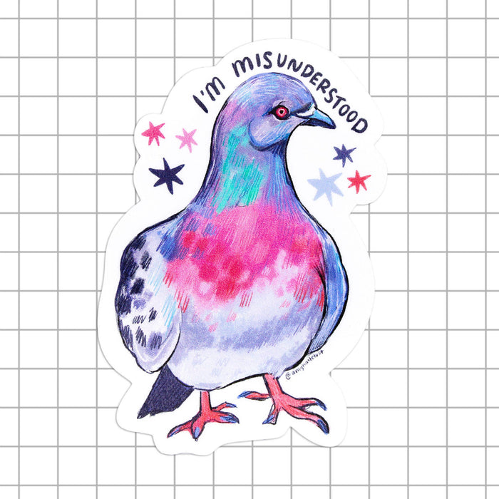 Misunderstood Pigeon Vinyl Sticker