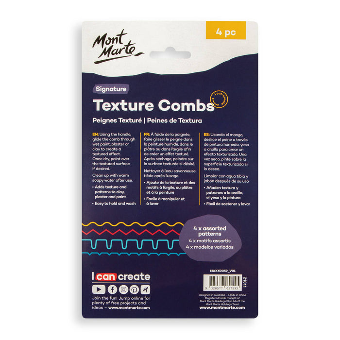Texture Combs Signature 4pc - Art Department LLC
