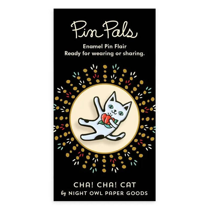 Cat with Flower Enamel Pin - Art Department LLC