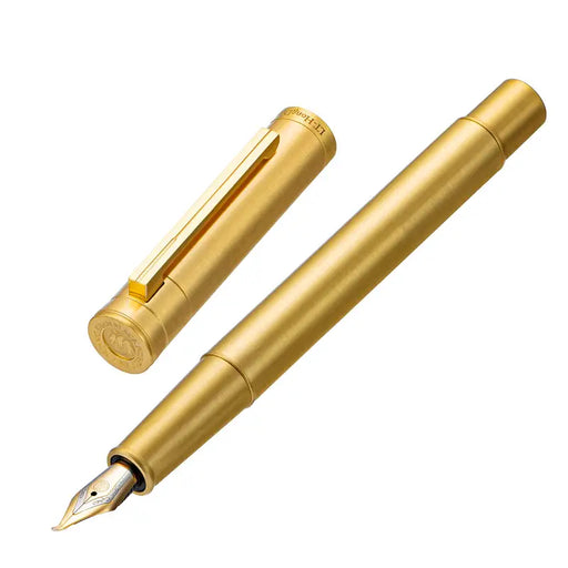 Bent Nib, Retro Brass Fountain Pen