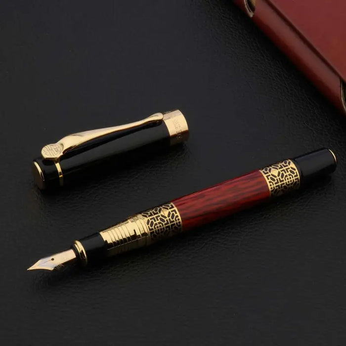 Golden Carving Mahogany Fountain Pen