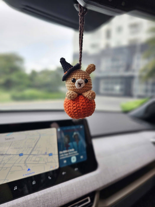 Halloween Crochet Car Hanger & Keychain Jack O Lantern, Grim Reaper - Art Department LLC