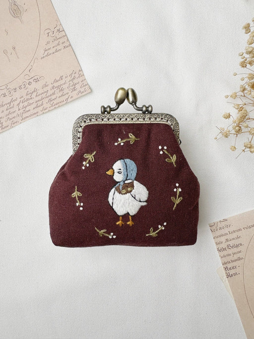 Duck Embroidered Navy Blue Coin Purse - Art Department LLC