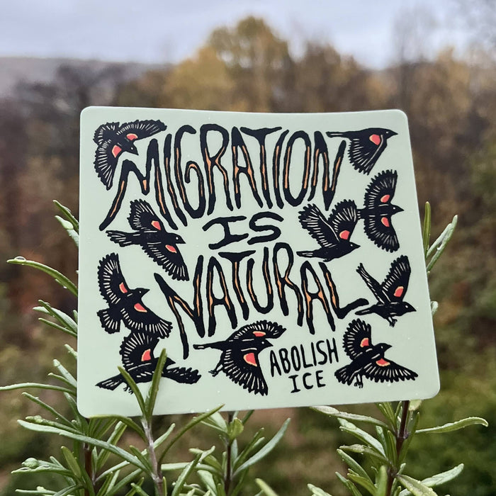 Migration Is Natural - Abolish Ice sticker | matte vinyl