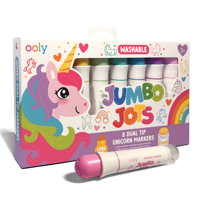 Jumbo Jots Dual Tip Unicorn Markers - Set of 8