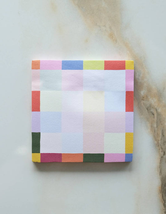 Die - Cut Sticky Notepad | Rainbow Checks - Art Department LLC