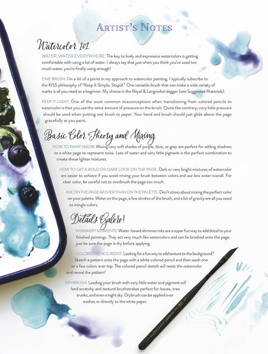 Kristy's Winter Cutting Garden: A Watercoloring Book - Art Department LLC