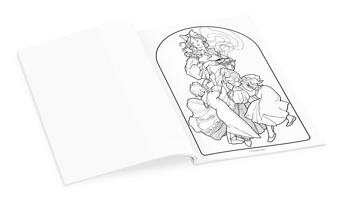 Alphonse Mucha Coloring Book, inside pages