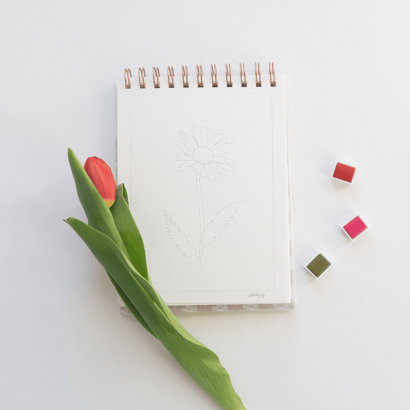 Flowers watercolor workbook - Art Department LLC