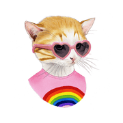 Rainbow Kitten Tattoo Pair - Art Department LLC