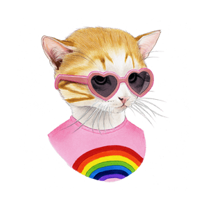 Rainbow Kitten Tattoo Pair - Art Department LLC
