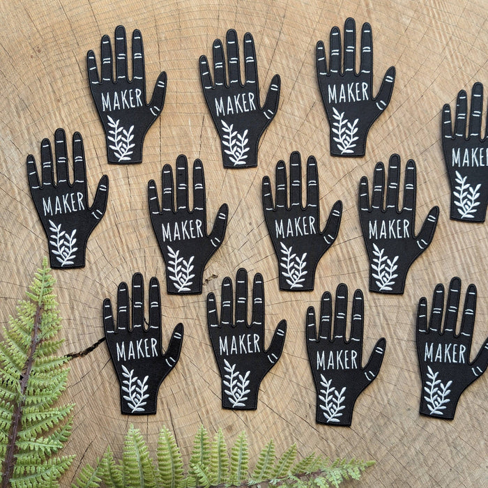 Iron-on patch | hand maker - black & white 2.5" x 3.9"