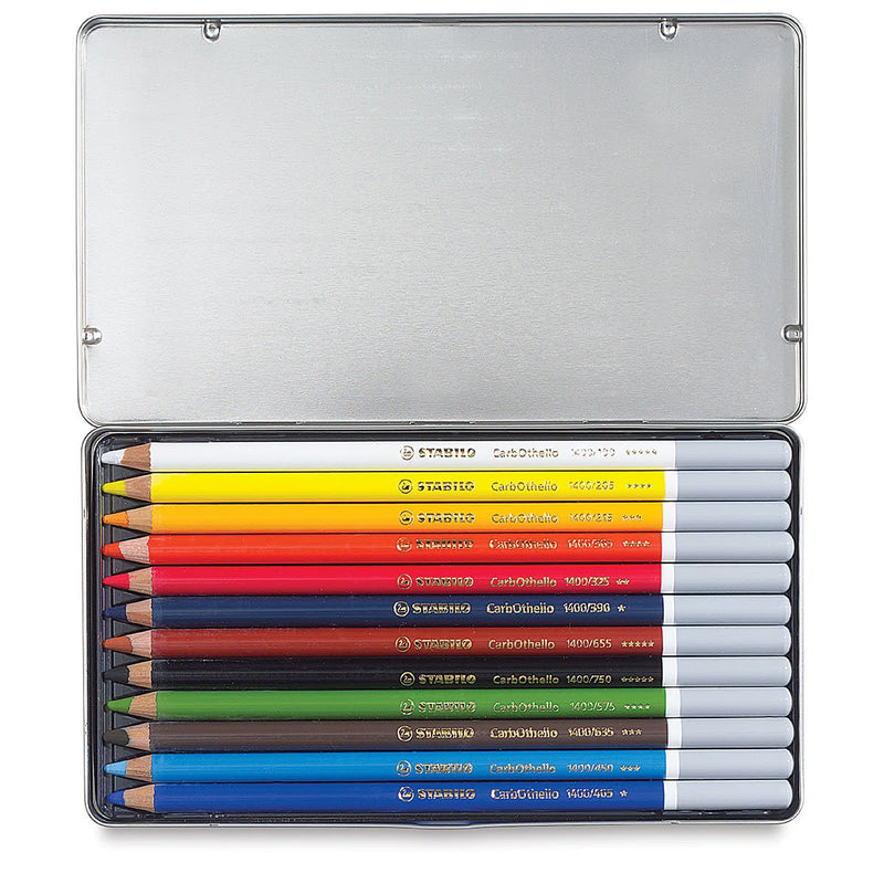 CarbOthello Box of 12 Colors - Chalk Pastel Pencils - Art Department LLC