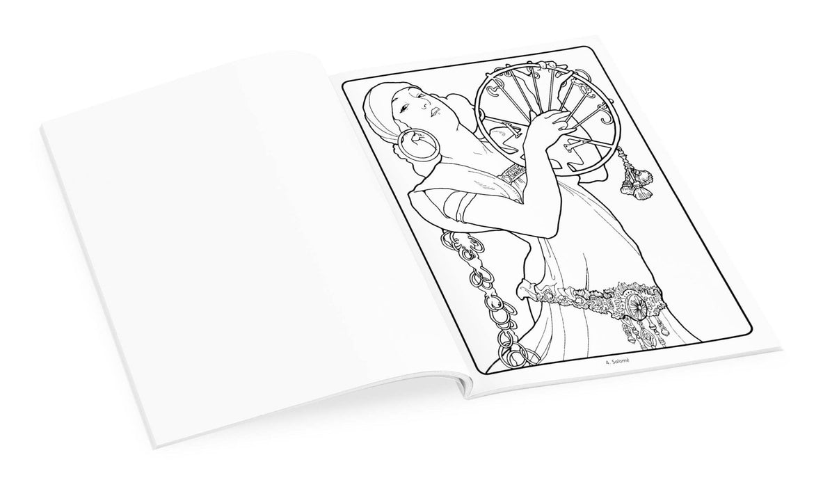 Alphonse Mucha Coloring Book, inside pages