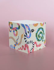 Sticky Note Cube | Colorful Snakes - Art Department LLC