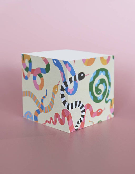 Sticky Note Cube | Colorful Snakes - Art Department LLC