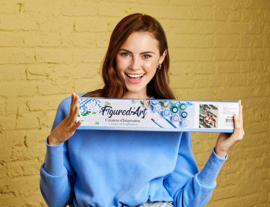 Paint by Numbers rolled - Winter Cardinals - Art Department LLC