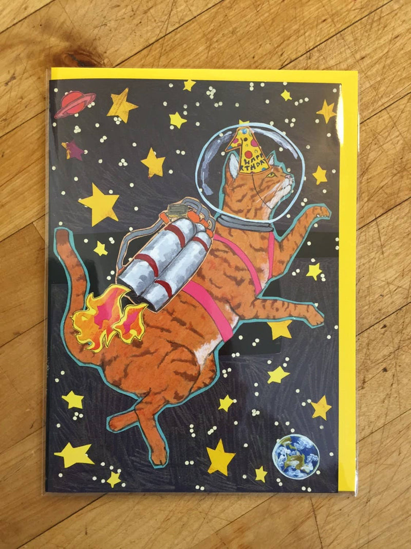 Astro Cat Birthday Card - Art Department LLC