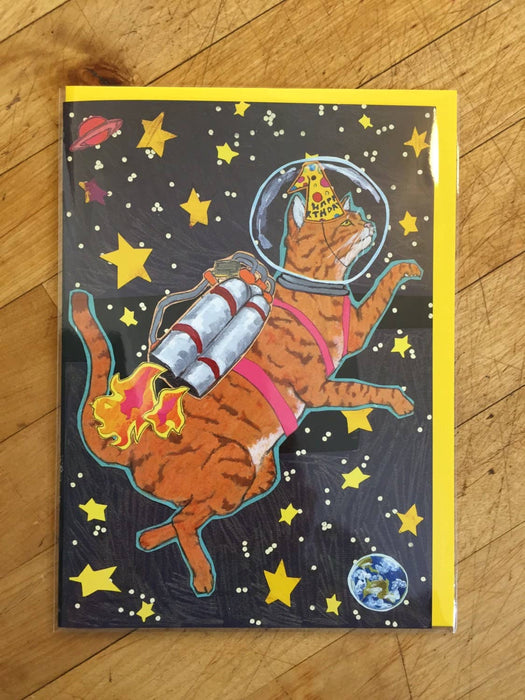 Astro Cat Birthday Card