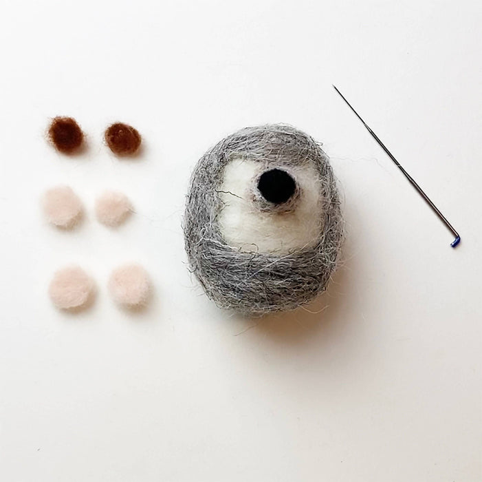 Hedgehog Needle Felting Kit, in progress