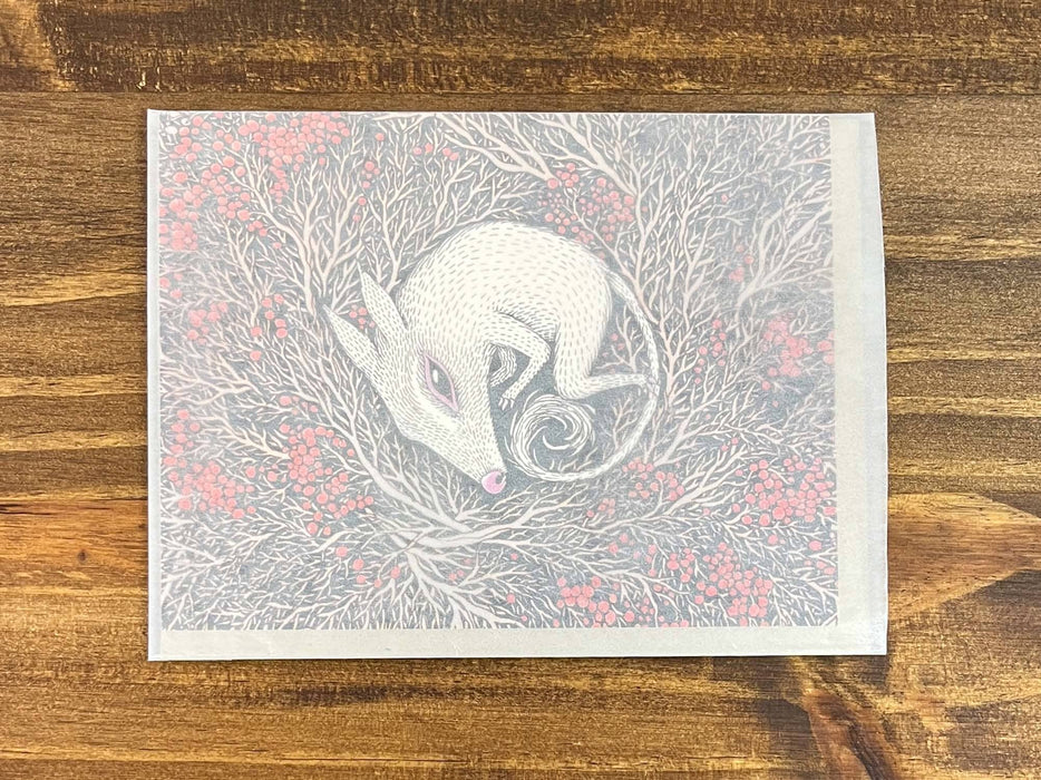 Curled Creature Note Card 
