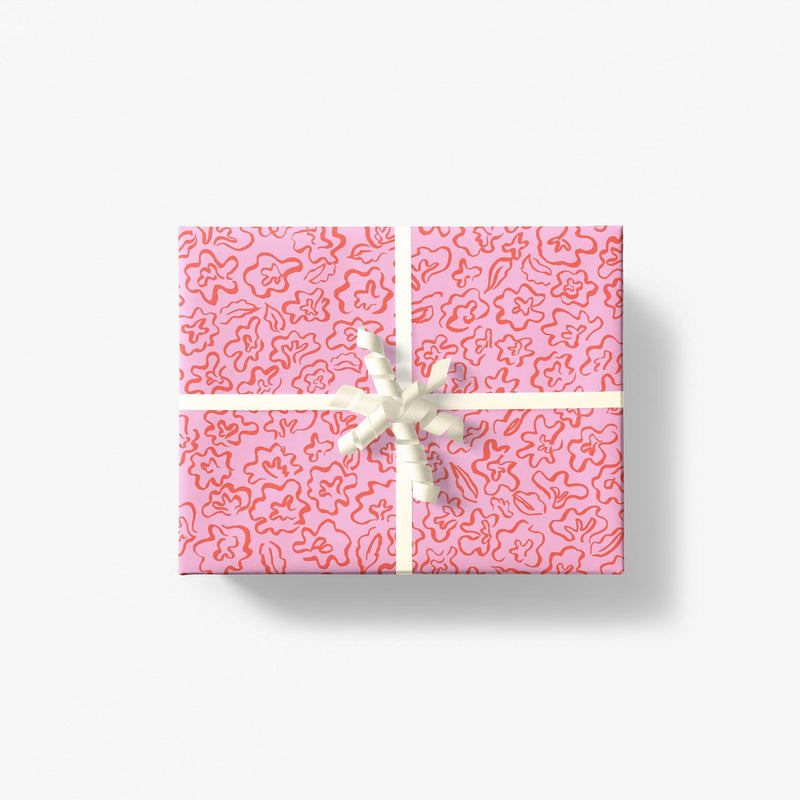 Fleur Gift Wrap - Coral - Art Department LLC