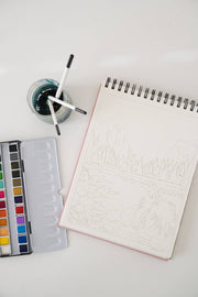 National Parks Watercoloring Book - Outlines w/Video Tutorials - Art Department LLC